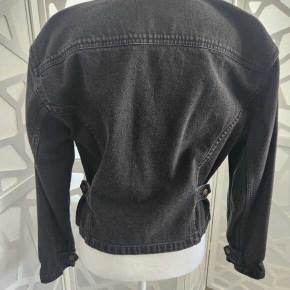 Women's Vintage Black Jean Jacket "Liz Wear" - Picture 5 of 7
